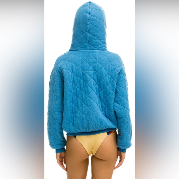 Aviator Nation Relaxed Quilted Zip Hoodie- Sz Small - Picture 2 of 7